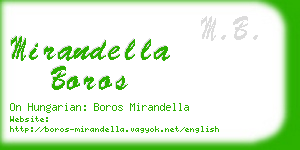 mirandella boros business card